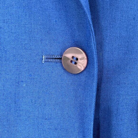 NWT TALBOTS Women Blazer Sz 14 Blue Short Sleeve Italian Fabric Double Breasted - Picture 6 of 15